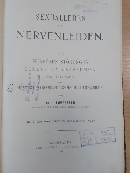 Sexualleben und Nervenleiden. Die Nervösen Störungen Sexuellen Ursprungs.