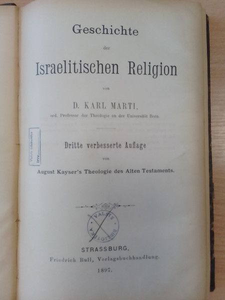 Geschichte der Israelitischen Religion